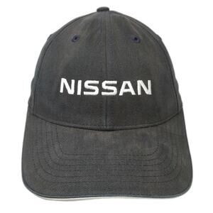 Nissan Baseball Cap Black One Size Embroidered Logo Strapback Sandwich Brim Hat